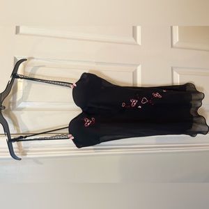 Black Heart Chemise Gown, L